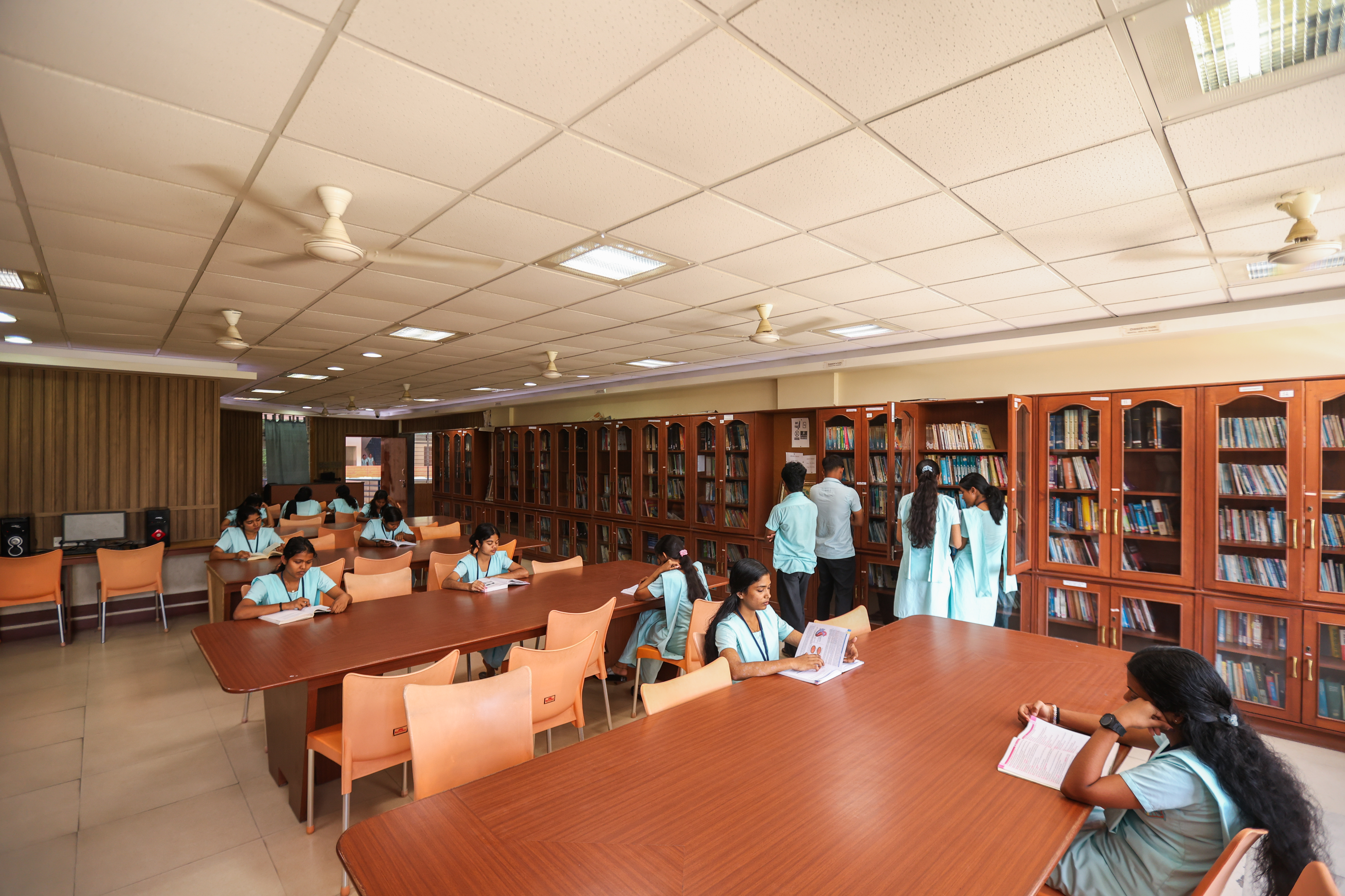 Library and study area at AECS Maaruti College of Nursing